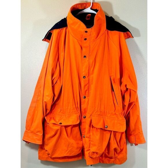 Vintage Field Stream Waterproof Blaze Orange Hunting Jacket Men's 4XL - Picture 1 of 12